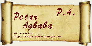 Petar Agbaba vizit kartica